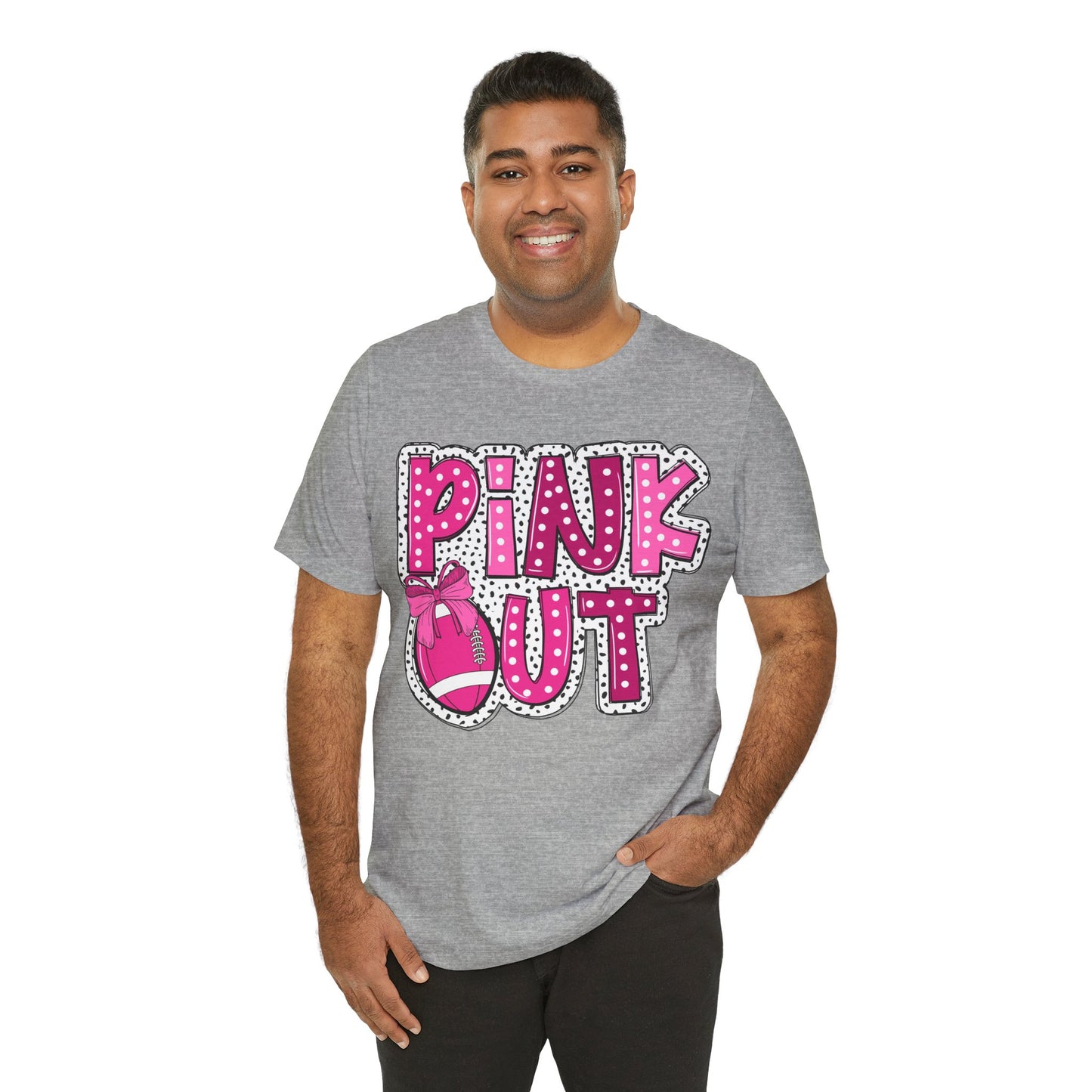 Football Pink Out - Bella + Canvas Unisex Jersey Short Sleeve Tee