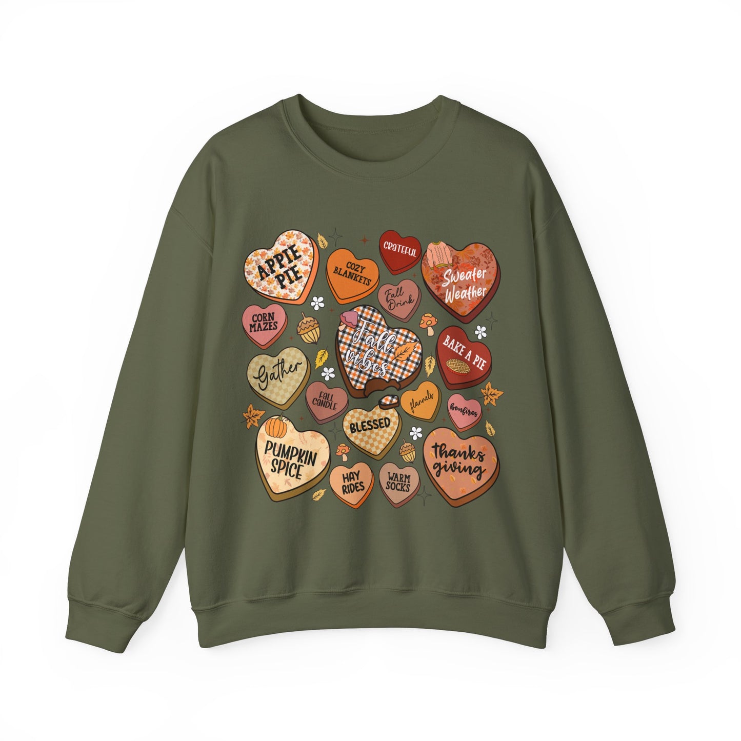 Fall Candy Hearts - Gildan Unisex Heavy Blend™ Crewneck Sweatshirt