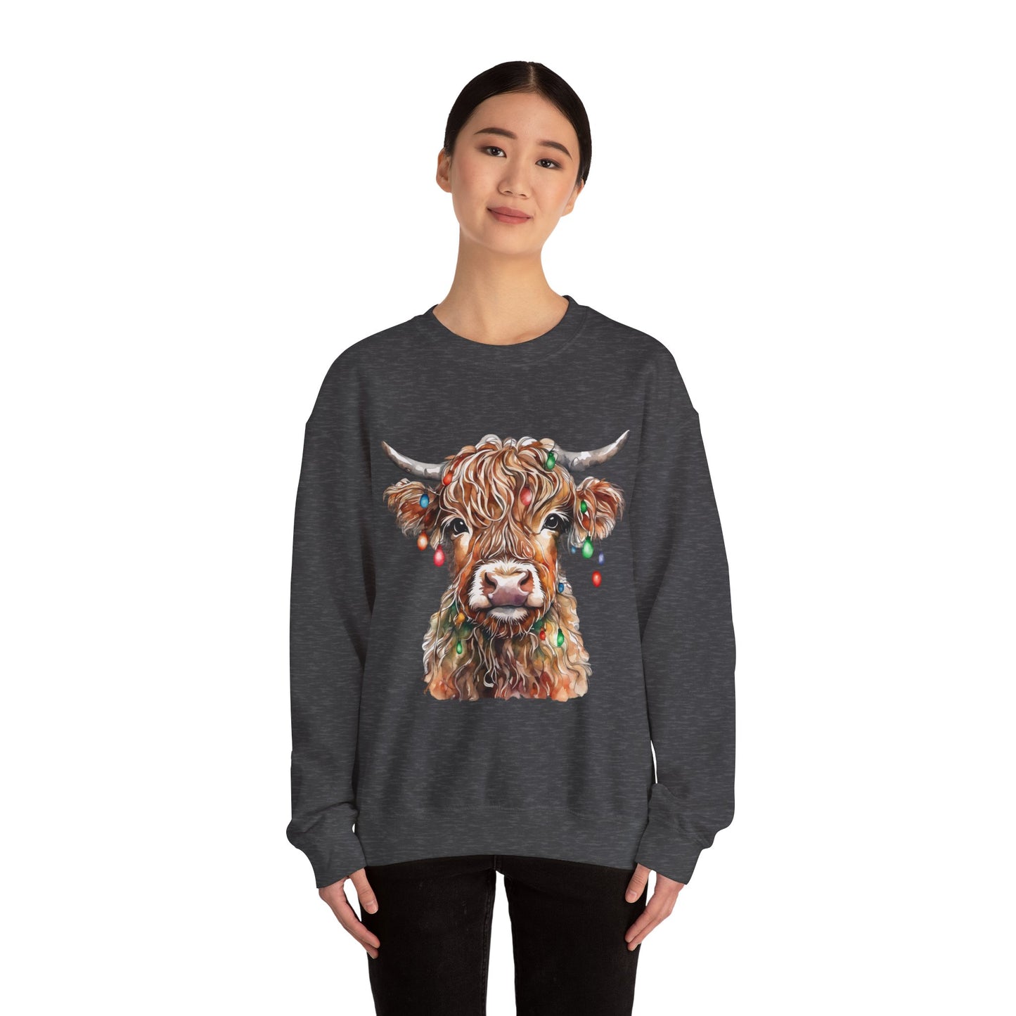 Tangled Up Highland Cow - Gildan Unisex Heavy Blend™ Crewneck Sweatshirt