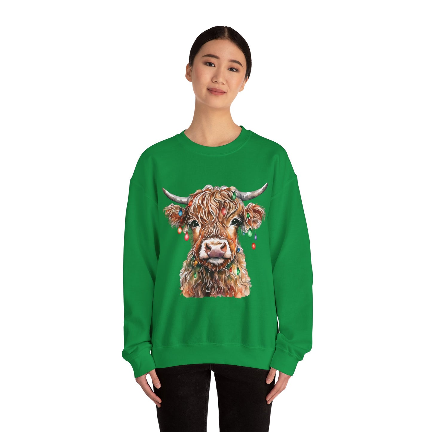 Tangled Up Highland Cow - Gildan Unisex Heavy Blend™ Crewneck Sweatshirt