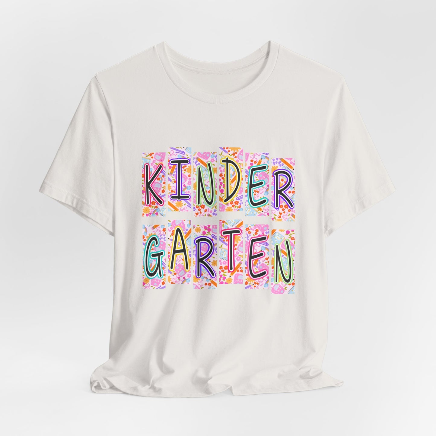 Kindergarten - Bella + Canvas Unisex Jersey Short Sleeve Tee, Cute Teacher Gift, Kids Birthday Shirt, Back to School Apparel, Educational Fun Wear