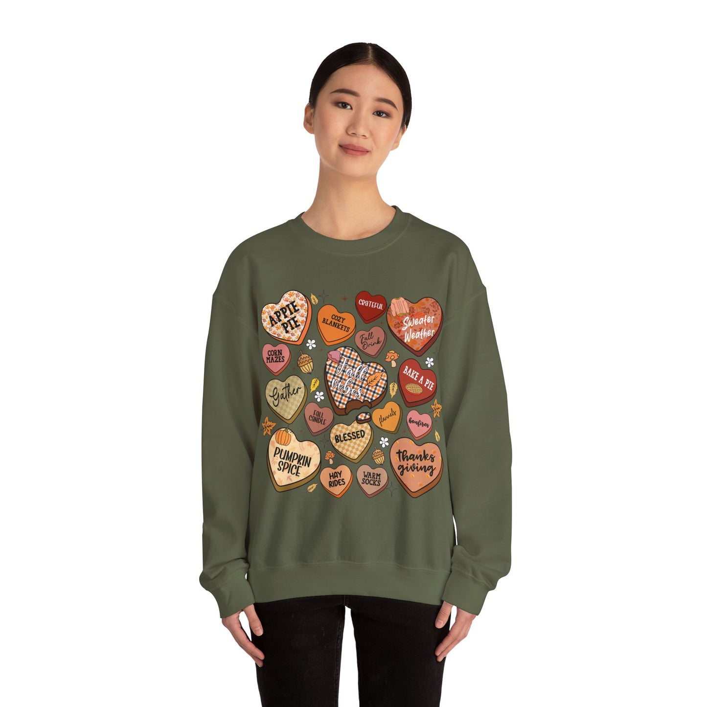Fall Candy Hearts - Gildan Unisex Heavy Blend™ Crewneck Sweatshirt