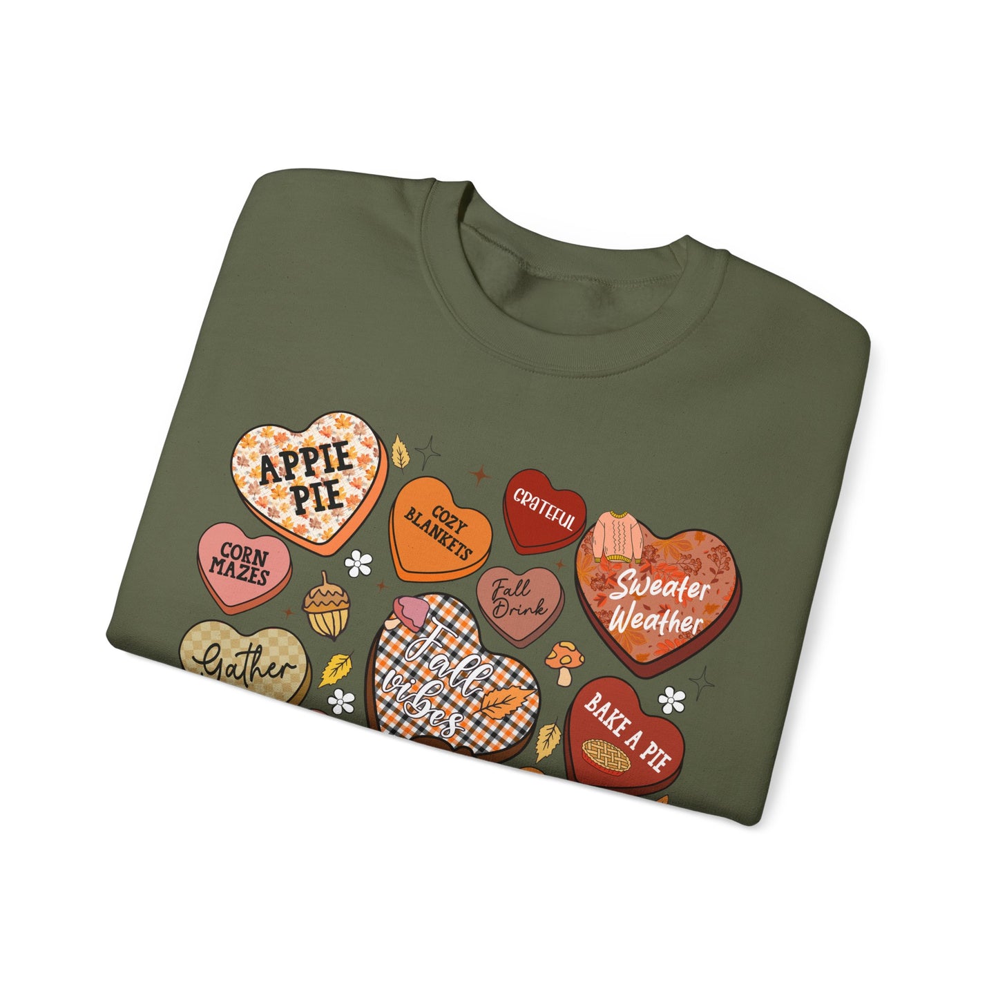 Fall Candy Hearts - Gildan Unisex Heavy Blend™ Crewneck Sweatshirt