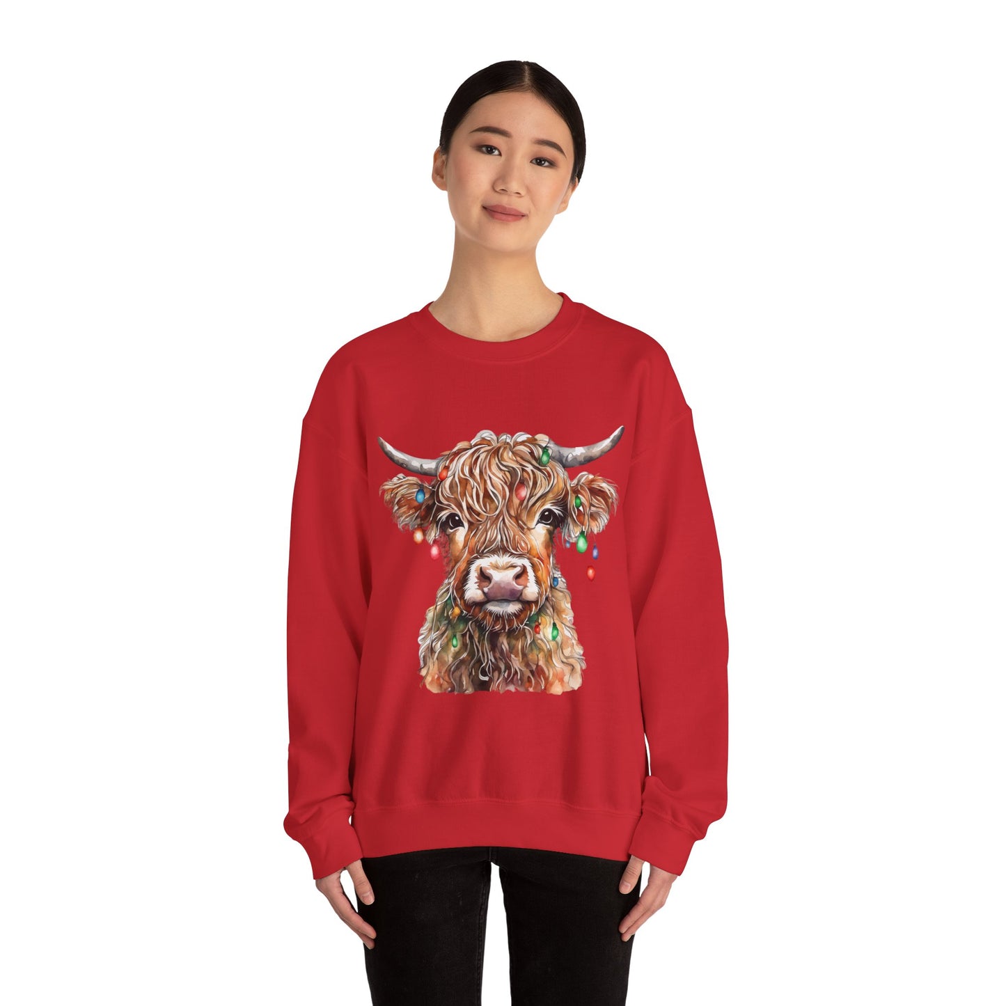 Tangled Up Highland Cow - Gildan Unisex Heavy Blend™ Crewneck Sweatshirt